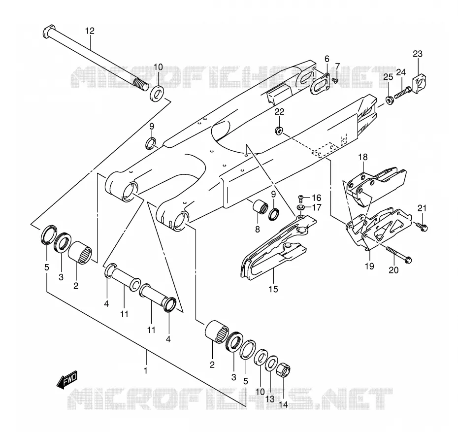 SWINGARM (MODELE K1/K2/K3) Suzuki MOTO 250 RM 2001  RM250K1(E3/E28)
