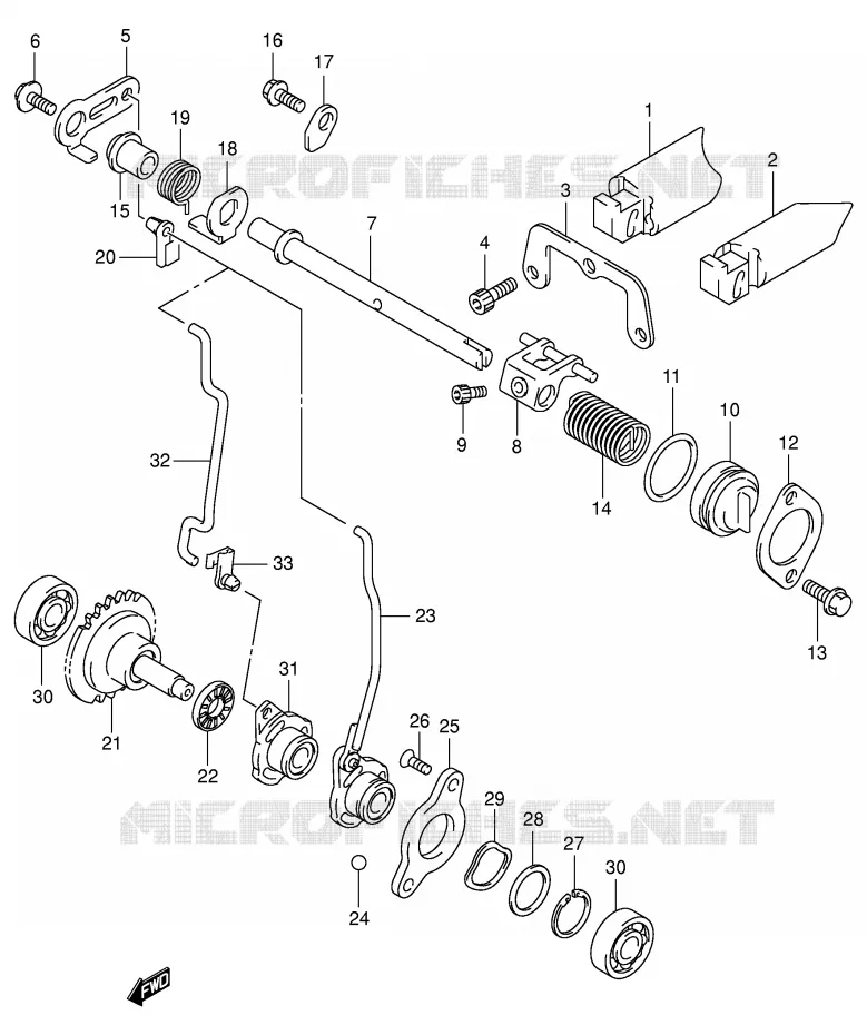 UITLAATKLEP (MODELE K1/K2) Suzuki MOTO 125 RM 2004  RM125K4(E3/E28)