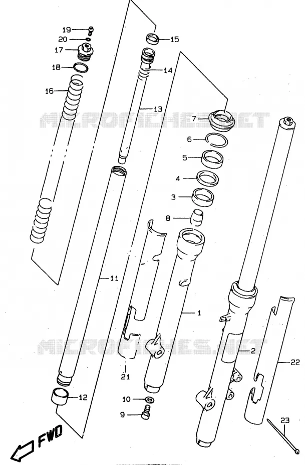 VOORVORK Suzuki MOTO 80 RM 1999  RM80XX(T/V/W)