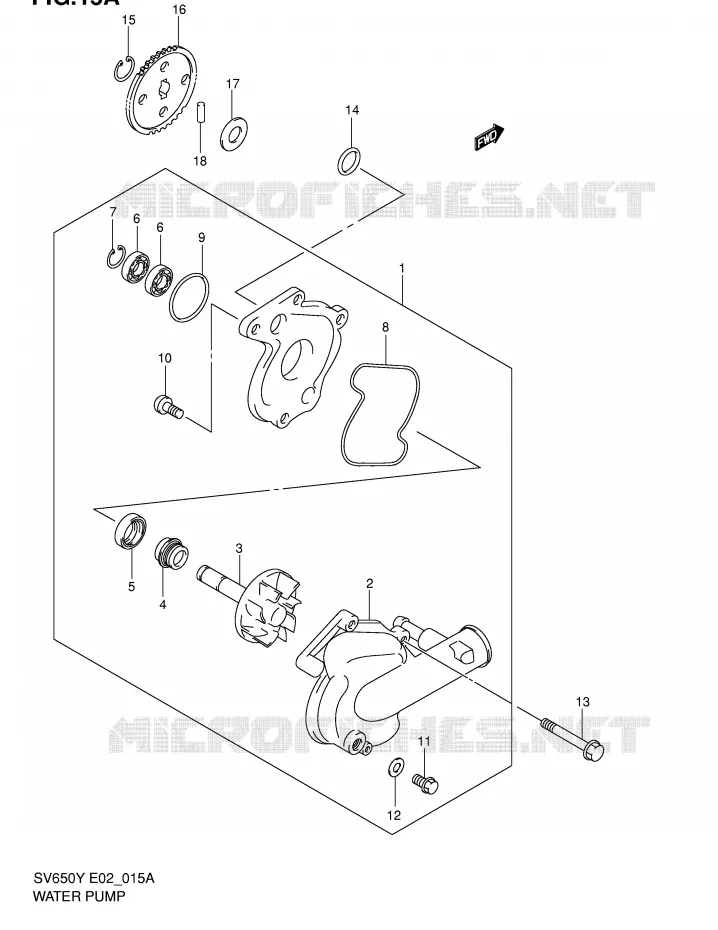 WATERPOMP (MODELE K1/K2) Suzuki MOTO 650 SV 1999  SV650X(E2)