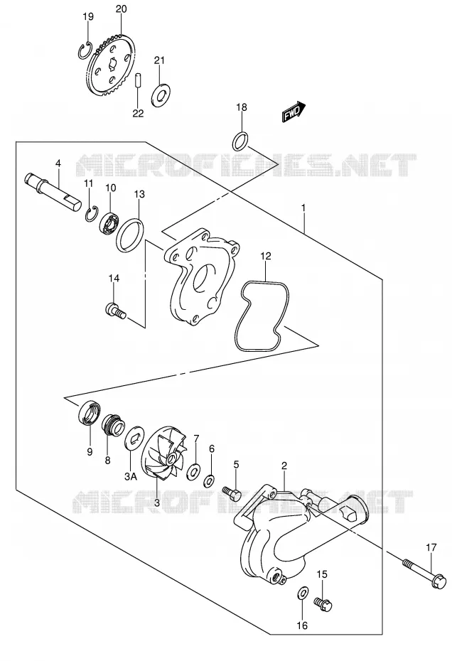 WATERPOMP (MODELE X/Y) Suzuki MOTO 650 SV 2001  SV650K1(E2)