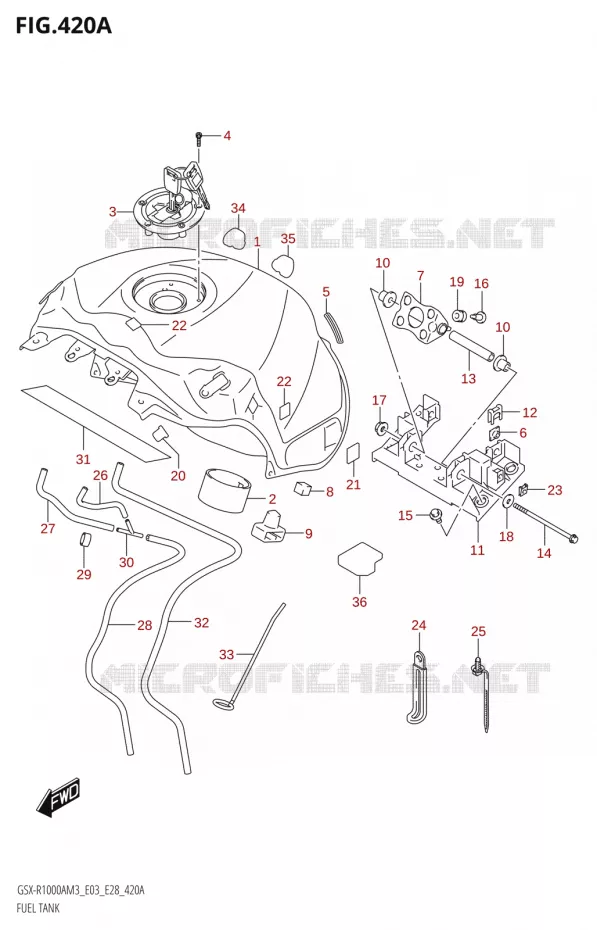 BENZINETANK (GSX-R1000A:E03,E28) Suzuki MOTO 1000 GSX-R 2023  GSX-R1000A / GSX-R1000RA / GSX-R1000RZA M3 (E03 E33 E28)