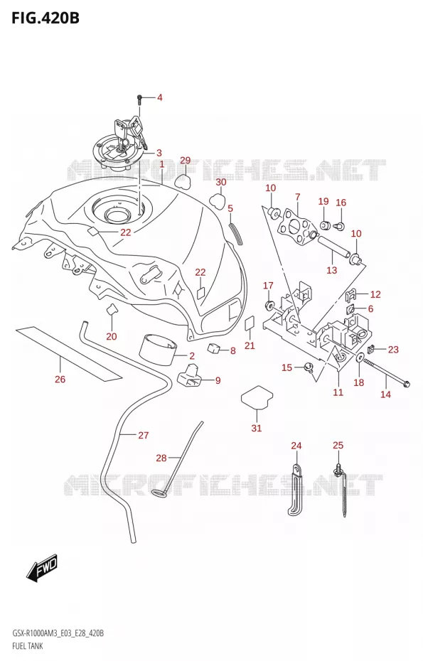 BENZINETANK (GSX-R1000A:E33) Suzuki MOTO 1000 GSX-R 2023  GSX-R1000A / GSX-R1000RA / GSX-R1000RZA M3 (E03 E33 E28)
