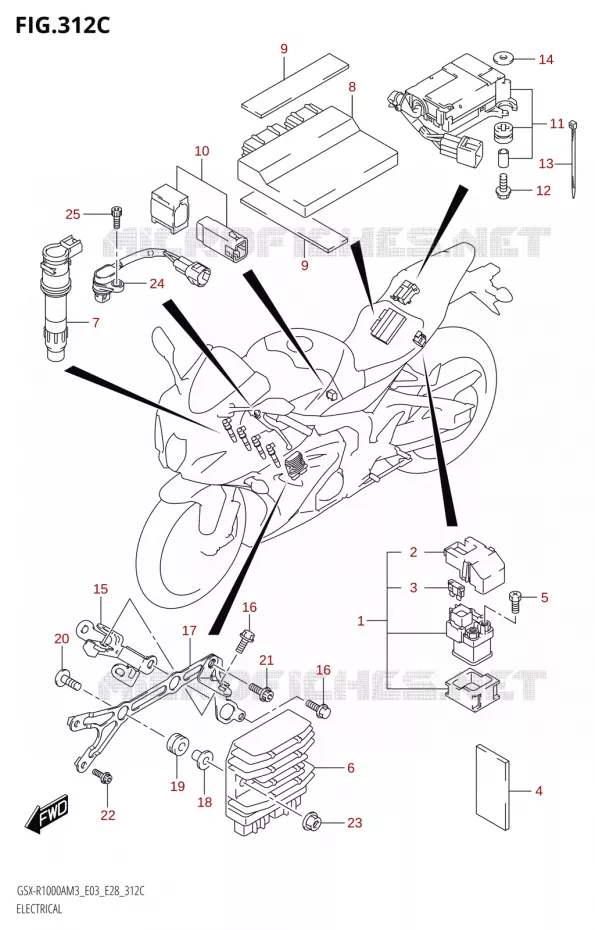 ELEKTRISCH (GSX-R1000RA,GSX-R1000RZA:E33) Suzuki MOTO 1000 GSX-R 2023  GSX-R1000A / GSX-R1000RA / GSX-R1000RZA M3 (E03 E33 E28)