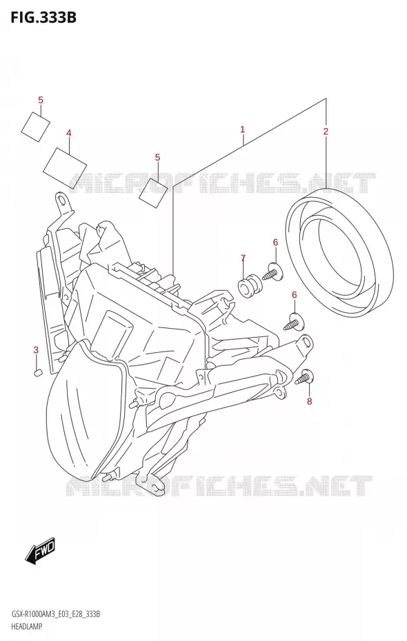 KOPLAMP (GSX-R1000RA,GSX-R1000RZA) Suzuki MOTO 1000 GSX-R 2023  GSX-R1000A / GSX-R1000RA / GSX-R1000RZA M3 (E03 E33 E28)
