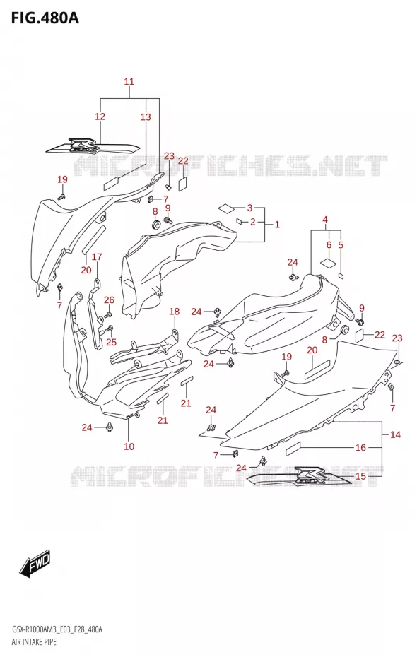 LUCHTINLAAT (GSX-R1000A) Suzuki MOTO 1000 GSX-R 2023  GSX-R1000A / GSX-R1000RA / GSX-R1000RZA M3 (E03 E33 E28)