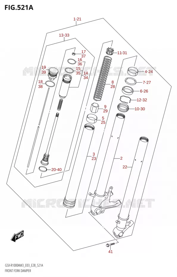 VOORVORK (GSX-R1000A) Suzuki MOTO 1000 GSX-R 2023  GSX-R1000A / GSX-R1000RA / GSX-R1000RZA M3 (E03 E33 E28)