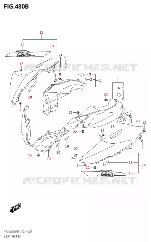 LUCHTINLAAT (GSX-R1000RA) Suzuki MOTO 1000 GSX-R 2023  GSX-R1000A / GSX-R1000RA / GSX-R1000RZA M3 (E24)
