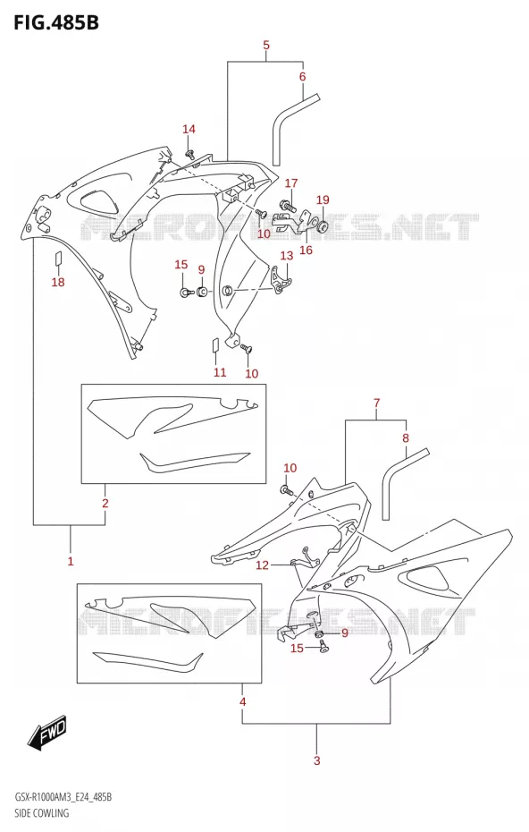SIDE KUIP (GSX-R1000RA) Suzuki MOTO 1000 GSX-R 2023  GSX-R1000A / GSX-R1000RA / GSX-R1000RZA M3 (E24)