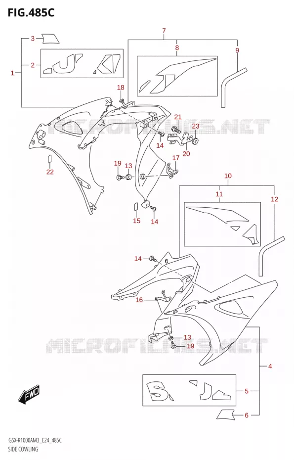 SIDE KUIP (GSX-R1000RZA) Suzuki MOTO 1000 GSX-R 2023  GSX-R1000A / GSX-R1000RA / GSX-R1000RZA M3 (E24)