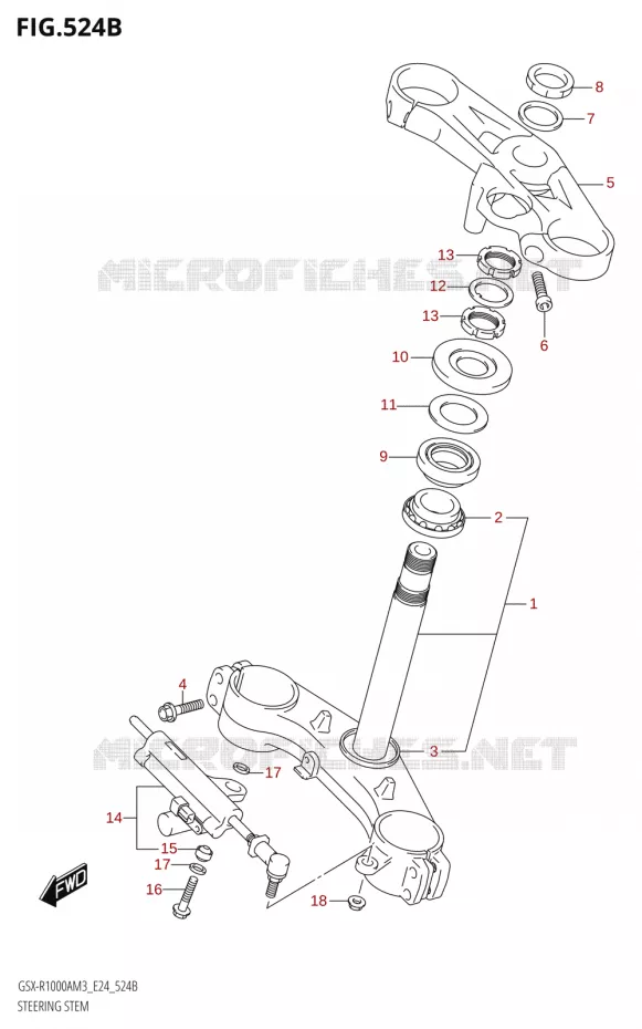 STUURKOLOM (GSX-R1000RA,GSX-R1000RZA) Suzuki MOTO 1000 GSX-R 2023  GSX-R1000A / GSX-R1000RA / GSX-R1000RZA M3 (E24)
