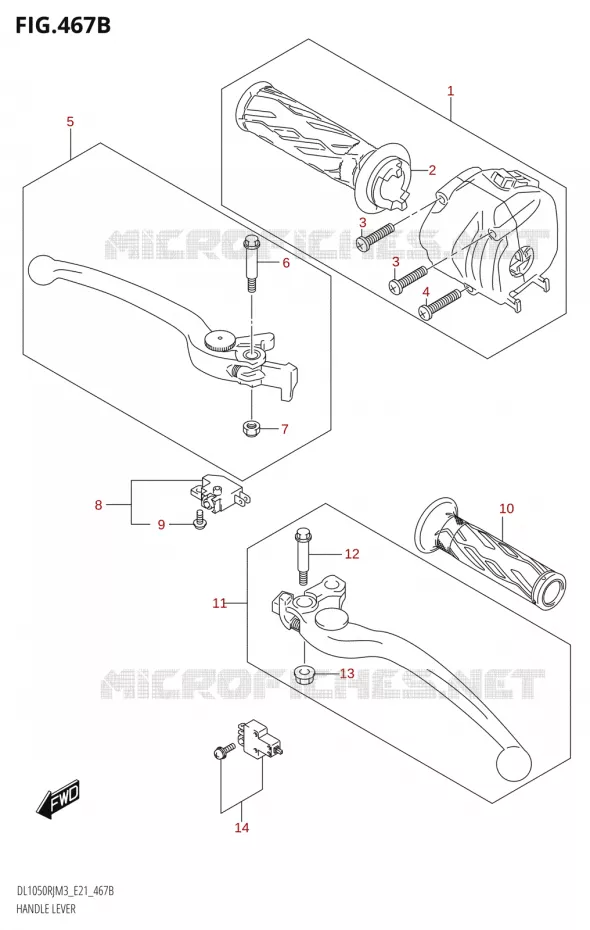 HEFBOMEN - HANDGRIPS (DL1050RR) Suzuki MOTO 1050 V-STROM 2023  DL1050RR M3 (E21)