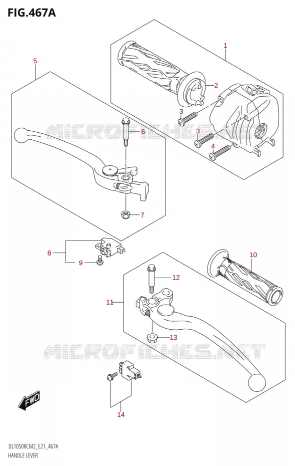 HEFBOMEN - HANDGRIPS (DL1050RC) Suzuki MOTO 1050 V-STROM 2022  DL1050RC M2 (E21)