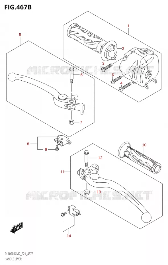 HEFBOMEN - HANDGRIPS (DL1050RQ) Suzuki MOTO 1050 V-STROM 2022  DL1050RC M2 (E21)