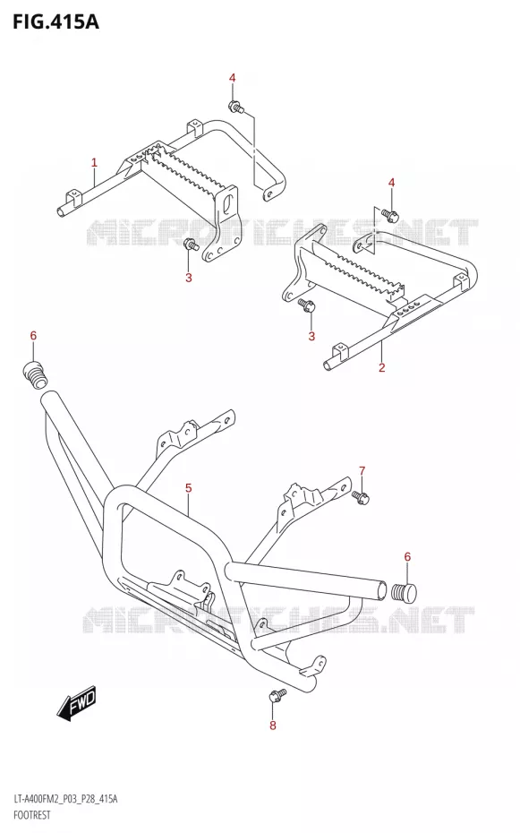FOOTREST Suzuki QUAD 400 KINGQUAD 2022  LT-A400FZ M2 (P03/P28)
