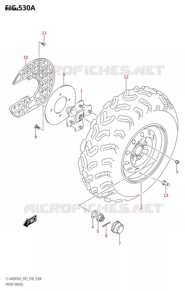VOORWIEL (LT-A400F) Suzuki QUAD 400 KINGQUAD 2023  LT-A400FZ M3 (P28/P03)