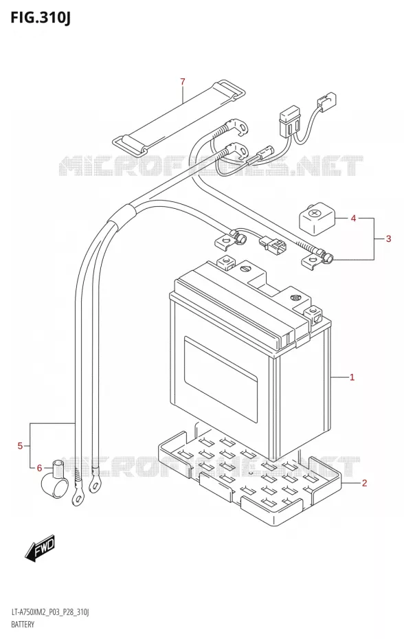 ACCU (LT-A750XPZ:M2:P33) Suzuki QUAD 750 KINGQUAD 2022  LT-A750XP M2 (P03 / P28 /P33)