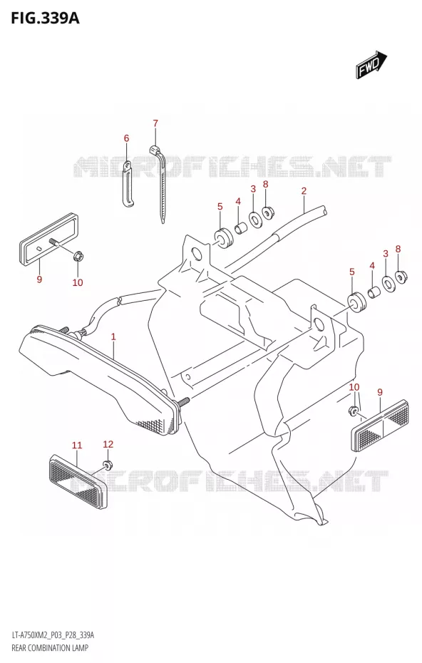 ACHTERLICHT Suzuki QUAD 750 KINGQUAD 2022  LT-A750XP M2 (P03 / P28 /P33)