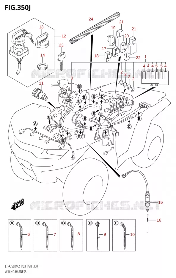 BEDRADING (LT-A750XPZ:M2:P33) Suzuki QUAD 750 KINGQUAD 2022  LT-A750XP M2 (P03 / P28 /P33)