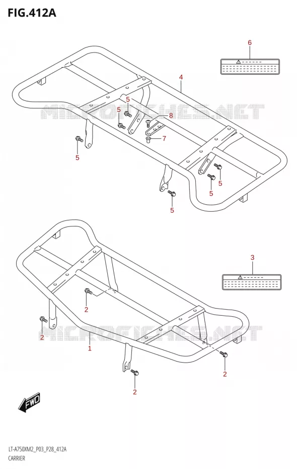 CARRIER (LT-A750X:M2:P03) Suzuki QUAD 750 KINGQUAD 2022  LT-A750XP M2 (P03 / P28 /P33)