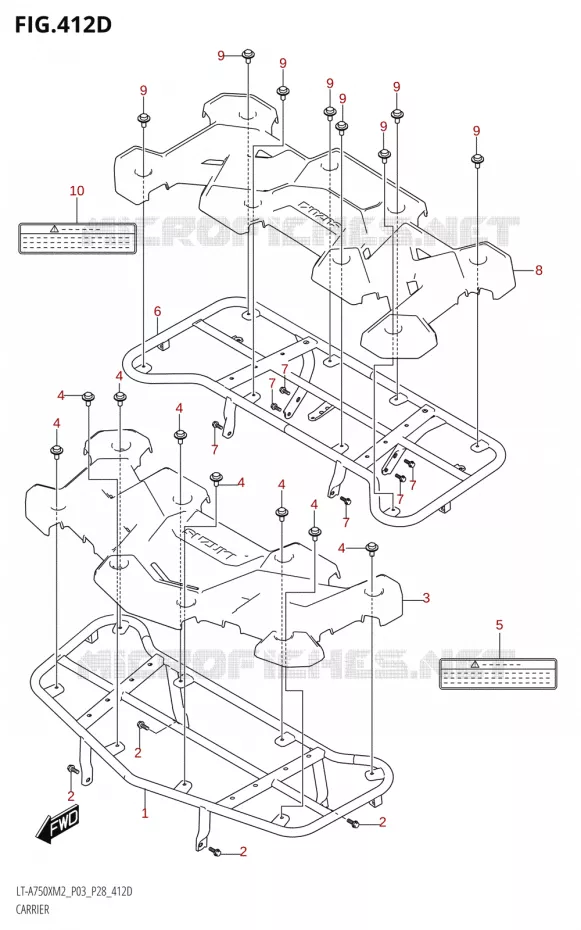 CARRIER (LT-A750XP:M2:P03) Suzuki QUAD 750 KINGQUAD 2022  LT-A750XP M2 (P03 / P28 /P33)