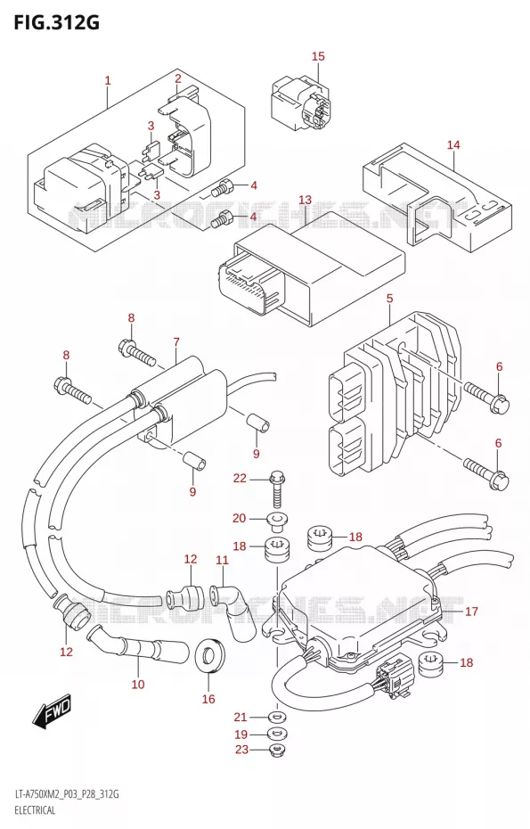 ELEKTRISCH (LT-A750XPZ:M2:P03) Suzuki QUAD 750 KINGQUAD 2022  LT-A750XP M2 (P03 / P28 /P33)