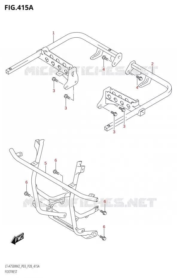 FOOTREST Suzuki QUAD 750 KINGQUAD 2022  LT-A750XP M2 (P03 / P28 /P33)
