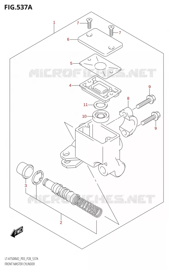 FRONT HOOFDREMCILINDER Suzuki QUAD 750 KINGQUAD 2022  LT-A750XP M2 (P03 / P28 /P33)