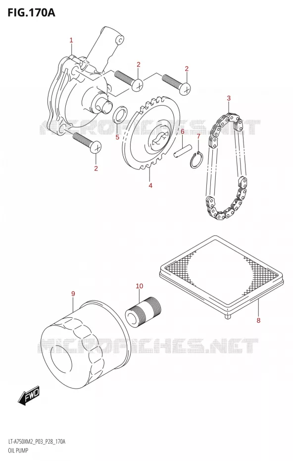 OLIEPOMP Suzuki QUAD 750 KINGQUAD 2022  LT-A750XP M2 (P03 / P28 /P33)