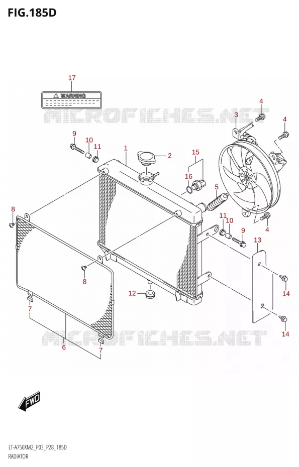 RADIATOR (LT-A750XP:M2:P03) Suzuki QUAD 750 KINGQUAD 2022  LT-A750XP M2 (P03 / P28 /P33)