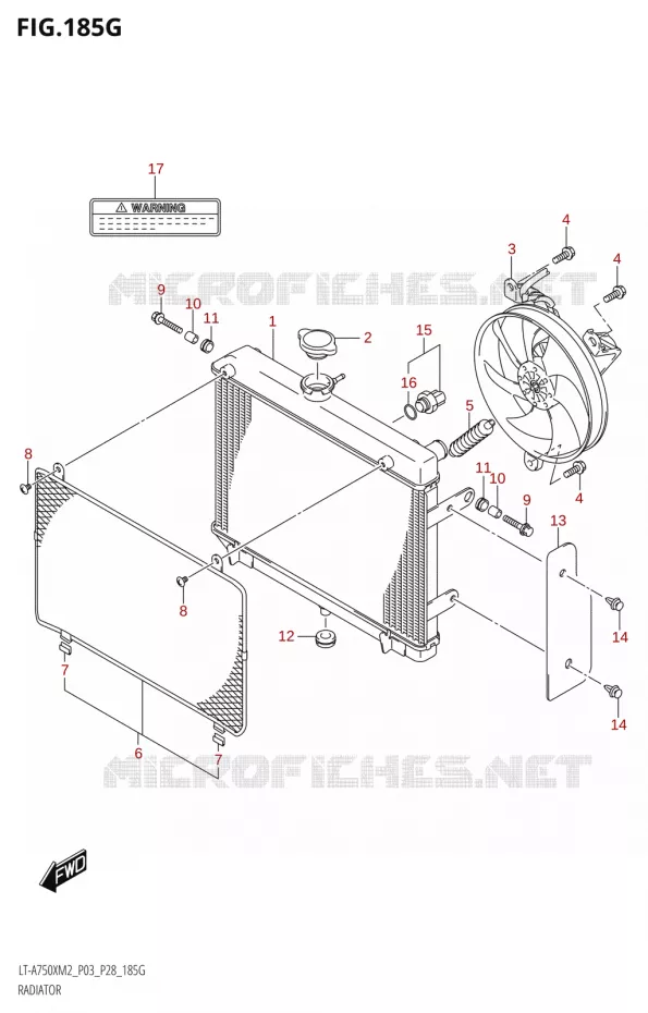 RADIATOR (LT-A750XPZ:M2:P03) Suzuki QUAD 750 KINGQUAD 2022  LT-A750XP M2 (P03 / P28 /P33)