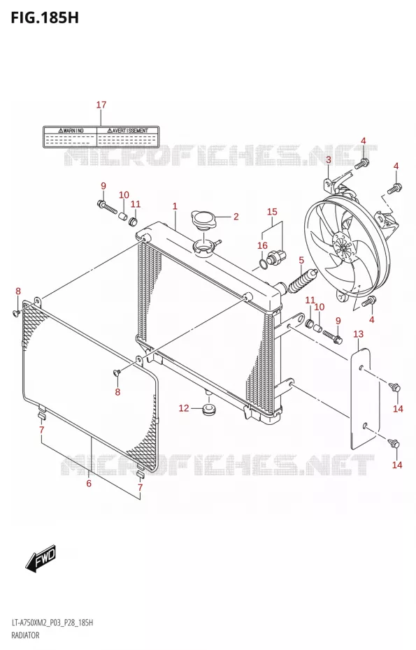RADIATOR (LT-A750XPZ:M2:P28) Suzuki QUAD 750 KINGQUAD 2022  LT-A750XP M2 (P03 / P28 /P33)