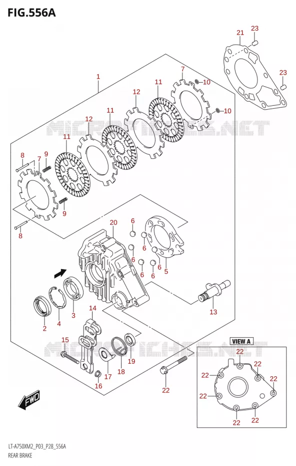 REM ACHTER Suzuki QUAD 750 KINGQUAD 2022  LT-A750XP M2 (P03 / P28 /P33)