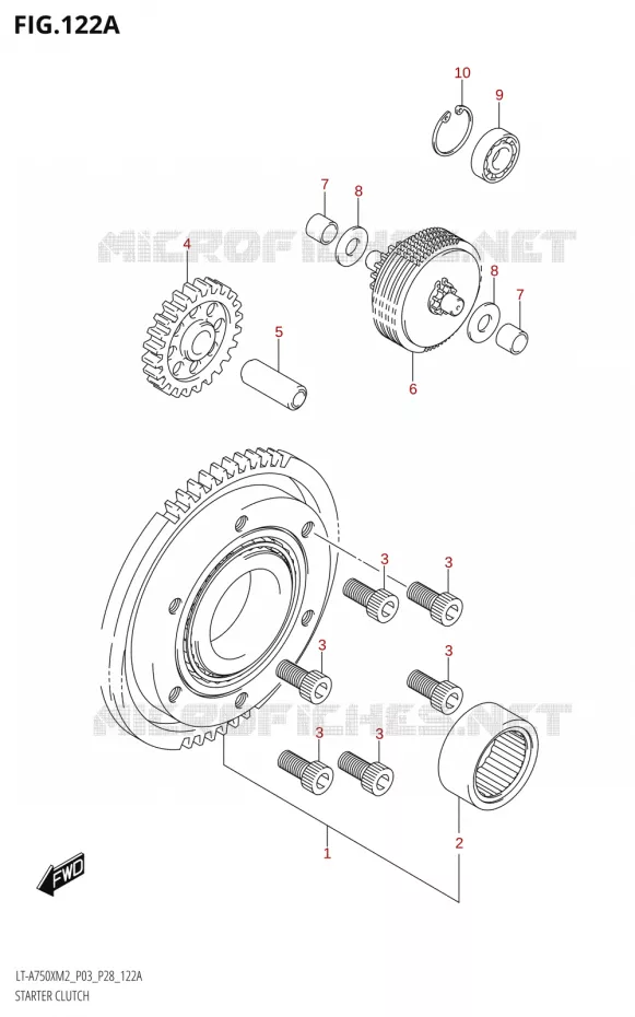 STARTMOTOR KOPPELINGS Suzuki QUAD 750 KINGQUAD 2022  LT-A750XP M2 (P03 / P28 /P33)