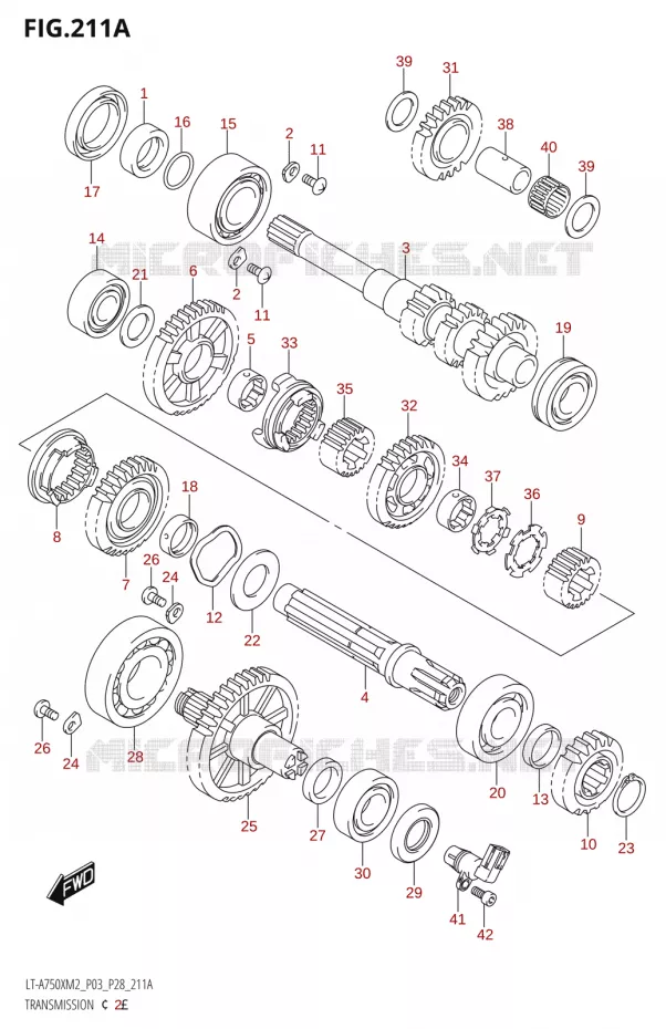 TRANSMISSION (2) Suzuki QUAD 750 KINGQUAD 2022  LT-A750XP M2 (P03 / P28 /P33)