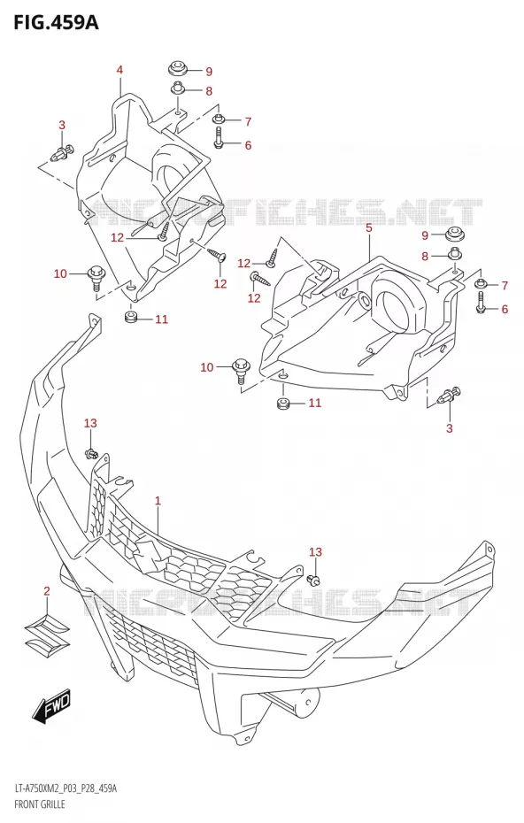 VOORBUMPER - KOPLAMPHUIS Suzuki QUAD 750 KINGQUAD 2022  LT-A750XP M2 (P03 / P28 /P33)