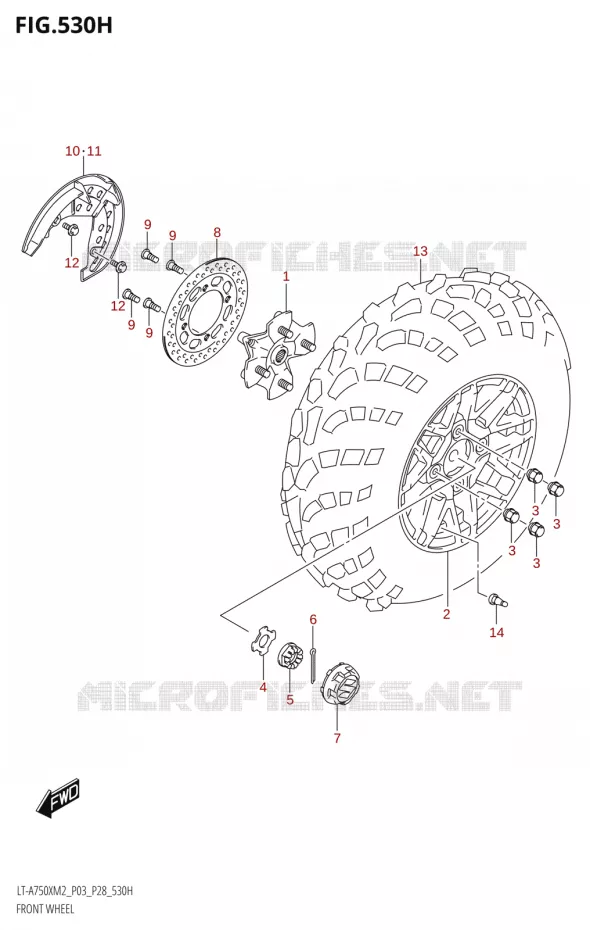 VOORWIEL (LT-A750XPZ:M2:P28) Suzuki QUAD 750 KINGQUAD 2022  LT-A750XP M2 (P03 / P28 /P33)