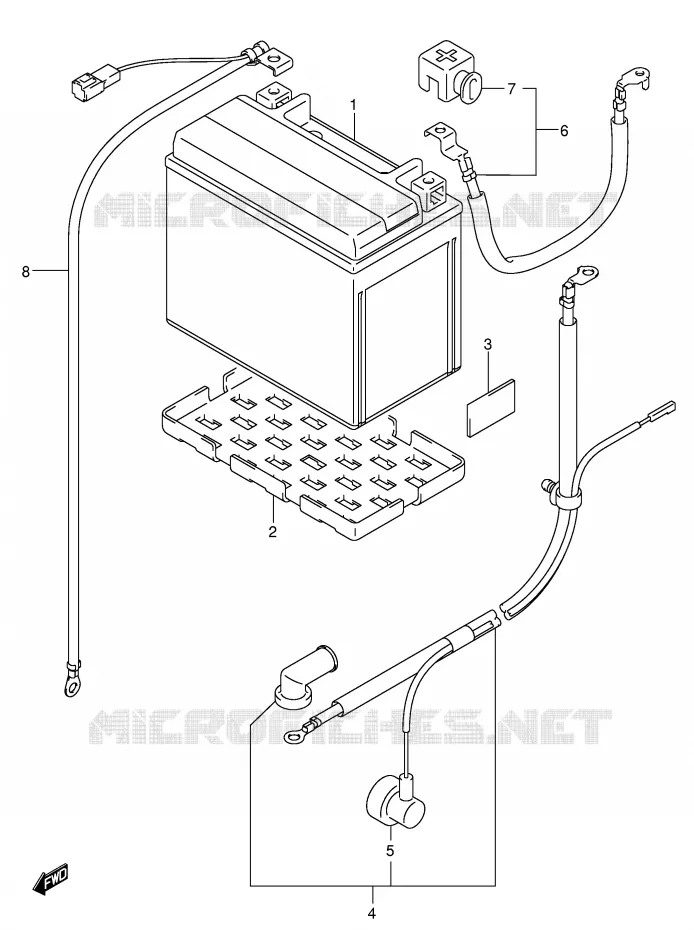 ACCU (SV1000S/S1/S2) Suzuki MOTO 1000 SV 2005  SV1000U2K5(E2)