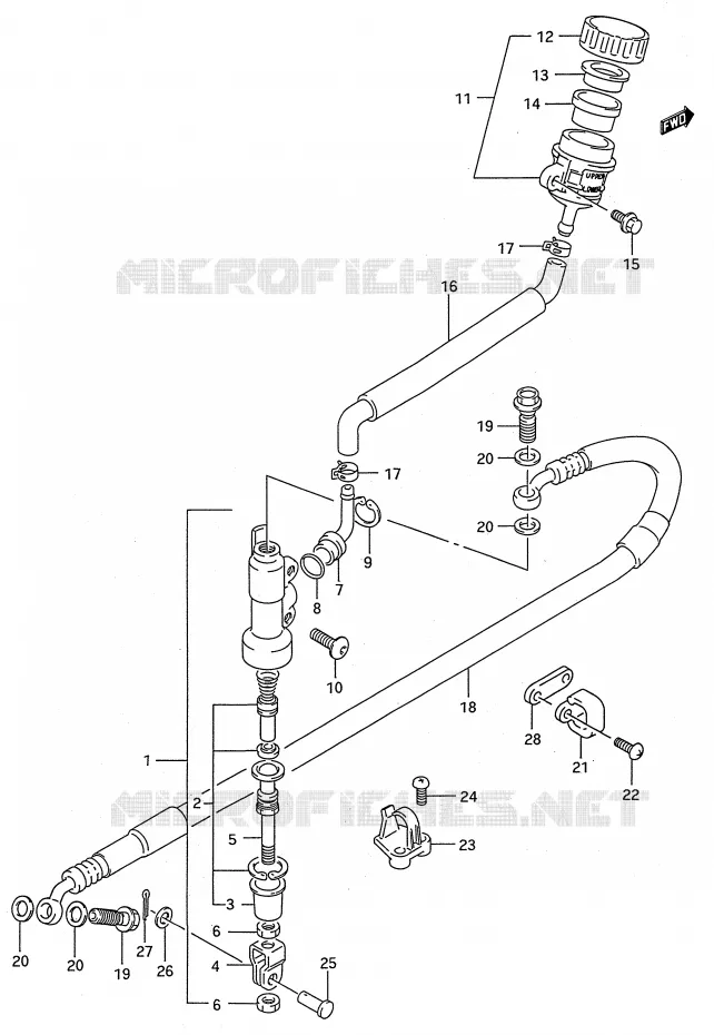 ACHTER HOOFDREMCILINDER (MODELE L) Suzuki MOTO 250 RMX 1992  RMX250N(E28)