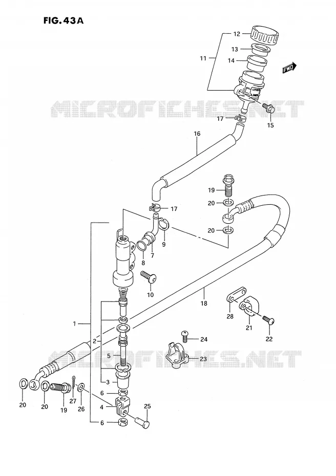 ACHTER HOOFDREMCILINDER (MODELE L) Suzuki MOTO 250 RMX 1993  RMX250P(E3)