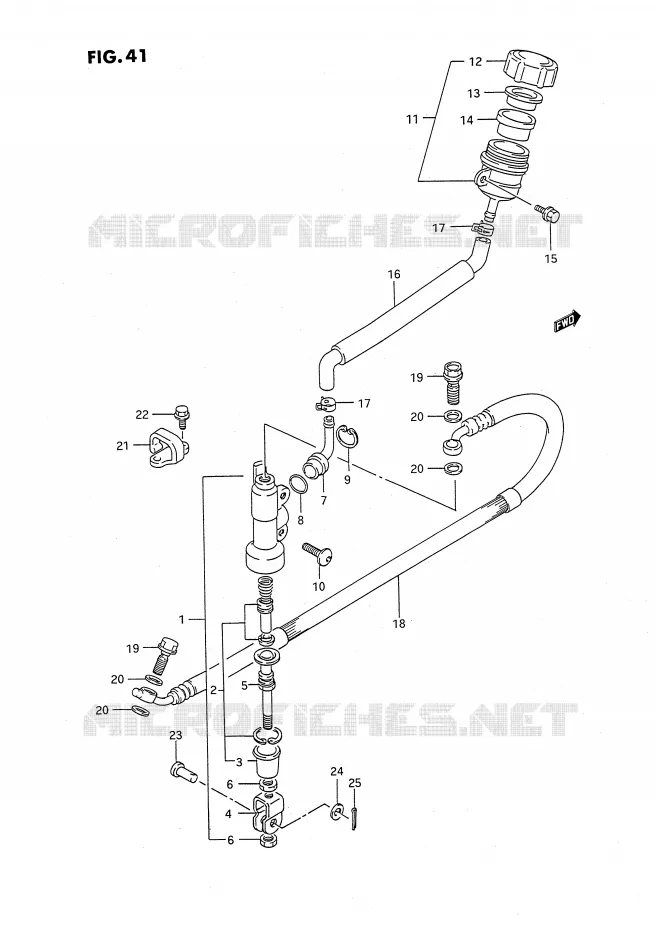 ACHTER HOOFDREMCILINDER (MODELE L) Suzuki MOTO 80 RM 1986  RM80XG(E2)
