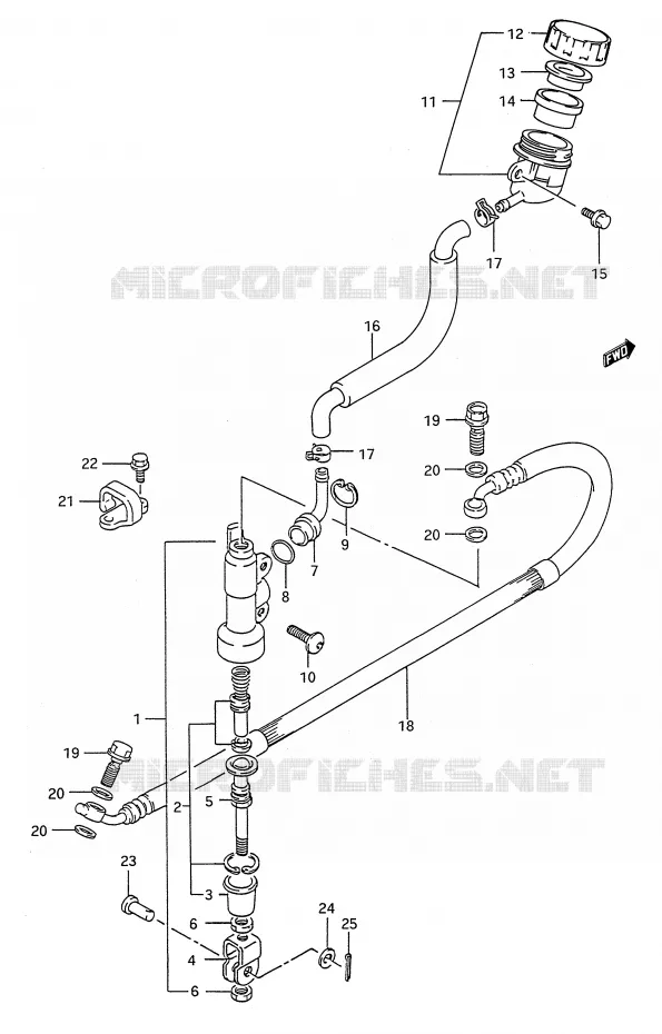 ACHTER HOOFDREMCILINDER (MODELE M/N/P/R/S) Suzuki MOTO 80 RM 1986  RM80G(E28)