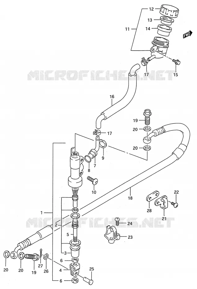 ACHTER HOOFDREMCILINDER (MODELE M/N/P/R) Suzuki MOTO 250 RMX 1989  RMX250K(E28)