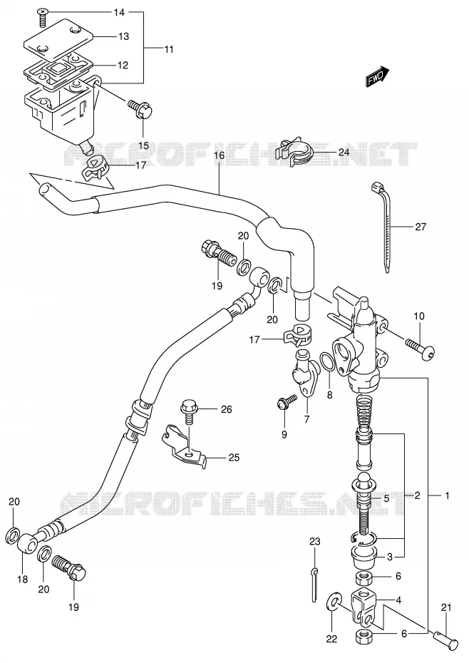ACHTER HOOFDREMCILINDER Suzuki MOTO 650 SV-S 1999  SV650SUX(E2)
