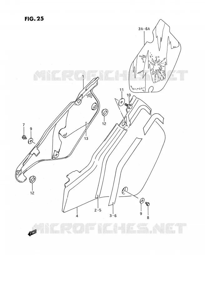 ACHTER KUIP  (MODELE K/L/M) Suzuki MOTO 250 RMX 1994  RMX250R(E3)