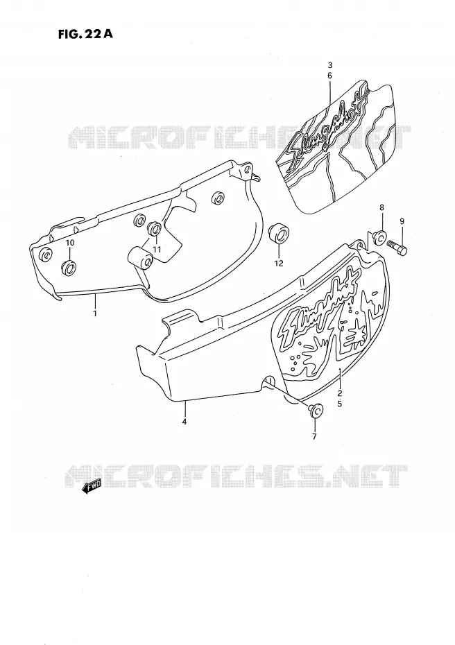 ACHTER KUIP  (MODELE M/N) Suzuki MOTO 80 RM 1993  RM80XP(E2)