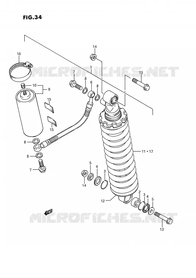 ACHTER SCHOKDEMPER (MODELE G) Suzuki MOTO 80 RM 1991  RM80M(E3)