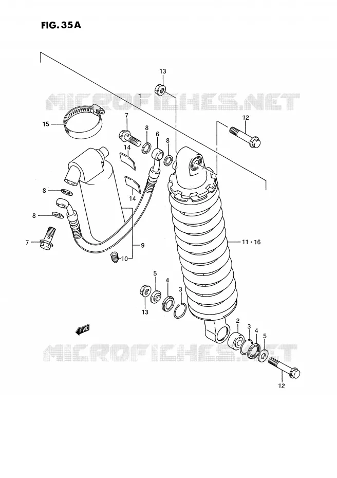 ACHTER SCHOKDEMPER (MODELE K) Suzuki MOTO 80 RM 1985  RM80F(E3)