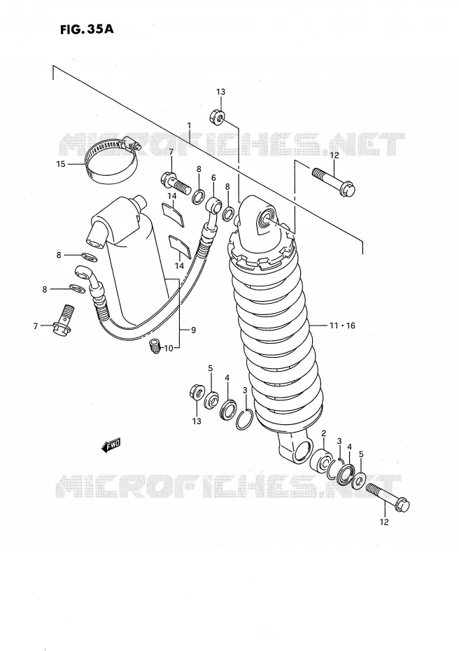ACHTER SCHOKDEMPER (MODELE K) Suzuki MOTO 80 RM 1992  RM80XN(E2)