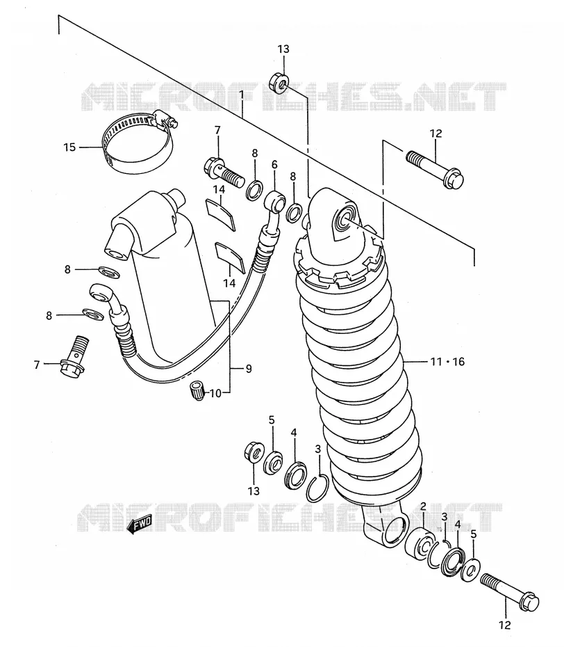 ACHTER SCHOKDEMPER (MODELE K) Suzuki MOTO 80 RM 1995  RM80S(E28)